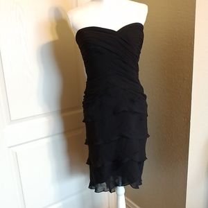 Vintage Tadashi Strapless Silk Cocktail Dress